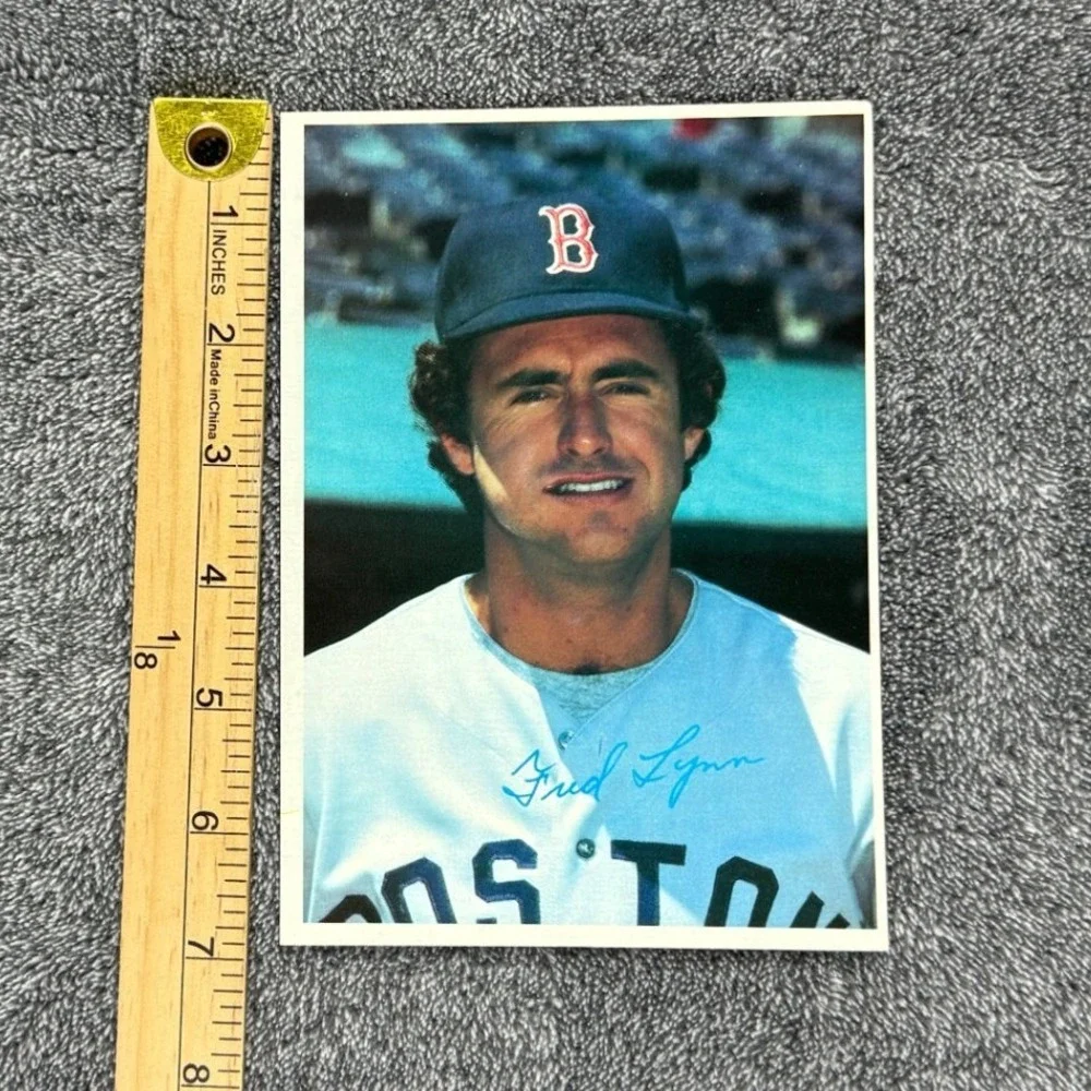 1980 Topps Fred Lynn Boston Red Sox Baseball Card #10 For The Fun Of It 5x7 - Picture 4 of 4